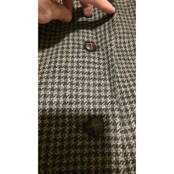 VTG International Scene Blazer Wool Houndstooth Tweed Jacket Preppy Womens 7/8 - Picture 9 of 12